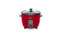 Salton RC1653R Automatic Steamer, 6 Cup Rice Cooker, Red