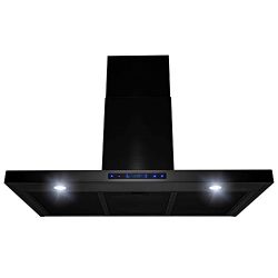 AKDY 36″ Wall Mount Brushed Black Stainless Steel Touch Panel Kitchen Range Hood Cooking Fan
