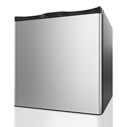 COSTWAY Compact Upright Freezer – 1.1 CU FT Capacity- Single Door Size with Reversible Sta ...