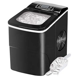 Countertop Ice Maker Portable Ice Making Machine with Timer -Bullet Ice Cubes Ready in 6 Mins &# ...