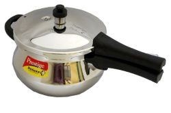 Prestige Deluxe Stainless Steel Mini Handi Pressure Cooker, 3.3-Liter