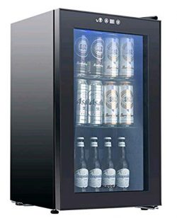 KUPPET 80-Can Beverage Cooler and Refrigerator,Mini Fridge for Home, Office or Bar with Glass Do ...