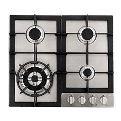 Cosmo 640STX-E 24″ Gas Cooktop with 4 sealed Burners, Counter-Top Cooker Cooktop with Cast ...