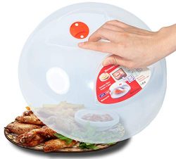 Large Microwave Plate Cover Easy Grip Microwave Splatter Guard Lid With Steam Vent and BPA Free  ...