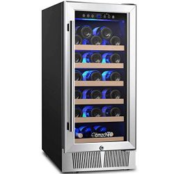 AMZCHEF 15″ Wine Cooler Refrigerator Built in or Freestanding Wine Cooler, Quiet, Constant ...