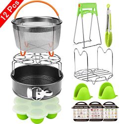 Aiduy 12 Pieces Pressure Cooker Accessories Set Compatible with Instant Pot 6,8Qt-Steamer Basket ...