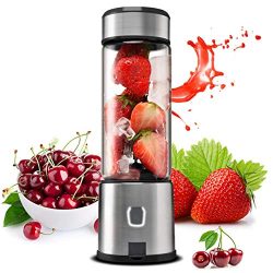 Portable Blender Glass, TTLIFE Small Smoothie Blender Single Serve, Personal Blender USB Recharg ...