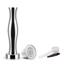 AuchSo. Stainless Steel Coffee Capsule Filter + Powder Compactor Coffee Tamper, Refillable Corro ...