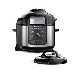 Ninja FD401 Foodi 8-qt. 9-in-1 Deluxe XL Cooker & Air Fryer-Stainless Steel Pressure Cooker, ...