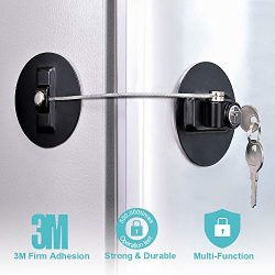 Refrigerator Lock, Fridge Lock with keys, Rustproof Freezer Lock with Strong 3M Adhesives, Heavy ...