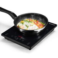 SUNAVO Portable Induction Cooktop Countertop Burner with Timer and 15 Temperature Power Setting  ...