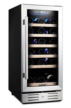 Kalamera 15” Wine Cooler 30 Bottle Built-in or Freestanding with Stainless Steel & Dou ...