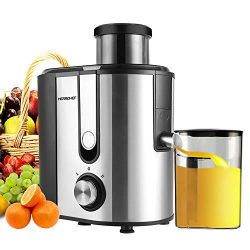 Centrifugal Juicer Machine, HERRCHEF 600W Compact Juice Extractor, BPA Free Dual Speeds Stainles ...