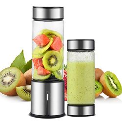 Portable Blender, TTLIFE 450ML Personal Juicer Blender with Double Cover, 5000mAH USB Rechargeab ...