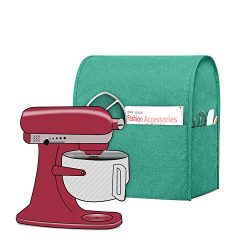 Luxja Dust Cover Compatible with 4.5-Quart and 5-Quart KitchenAid Mixers, Cloth Cover with Pocke ...