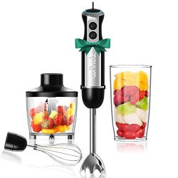 Wancle Immersion Hand Blender Set Stick Blender 16-Speed 4-in-1 With 500ml Food Grinder, 600ml C ...