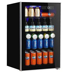 Beverage Refrigerator and Cooler,113 Can or 60 Bottles Capacity with Glass Door for Soda Beer or ...