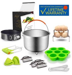 Accessories Set Compatible with Instant Pot 6,8 Qt 13 Pcs – Steamer Basket, Exclusive divi ...