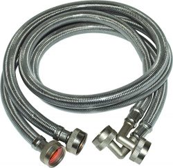 Eastman 48376 Stainless steel washing machine hose, 4′ Pair