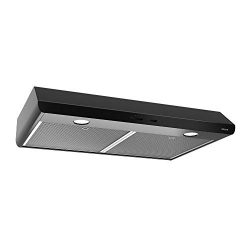 Broan-NuTone BKSH130BL Sahale Range Hood with Light and EZ1 Installation Brackets, 30-Inch, Black