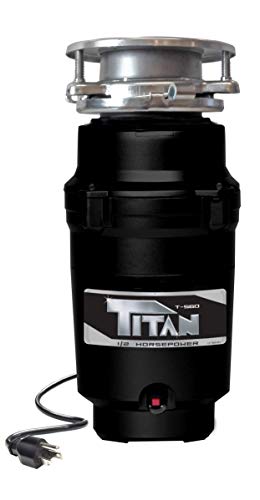 Titan T-560 Garbage Disposal, 1/2 HP – Economy, black