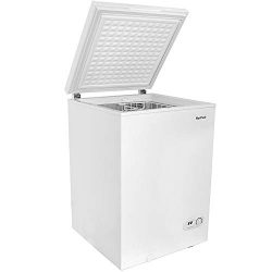 Northair Chest Freezer 3.5 Cubic Feet with Removable Basket, Free-Standing Top Door Freezers 6.8 ...