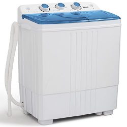 DELLA Small Compact Portable Washing Machine Top Load Laundry Washer with Spin & Dryer, 11lb ...