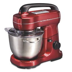 Hamilton Beach Electric Stand Mixer, 4 Quarts, 7 Speeds with Whisk, Dough Hook, Flat Beater Atta ...