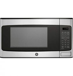 GE 1.1 Cu Ft Countertop Stainless Steel Microwave Oven JES1145SHSS (Renewed)