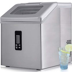 Sentern Electric Clear Ice Maker Ice Machine Stainless Steel Countertop Ice Making Machine 48 lb ...