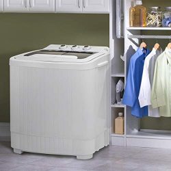 Barton 2in1 Twin Tub Compact Washer and Spinner Dry Cycle with (Built in Pump) Wash Spin Dryer