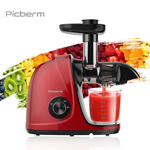 Juicer Machine, Picberm Slow Masticating Juicer for Nutrients Preservation, Easy to Clean, Quiet ...