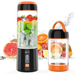 Portable Blender, LOZAYI Small Personal Blender Travel USB Rechargeable Juicer Cup for Shakes an ...