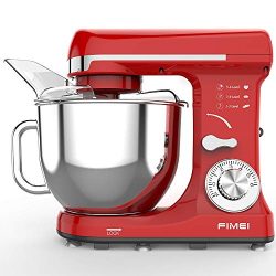 FIMEI Stand Mixer, Kitchen Mixer 550W, 6-Speed Dough Mixer Dough Maker, 5L Bowl with Anti-Oil Co ...