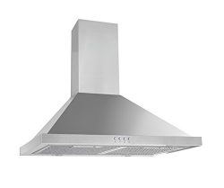 Ancona AN-1132 Casetta 600 CFM Convertible 24″ Wall Mount Range Hood, Silver