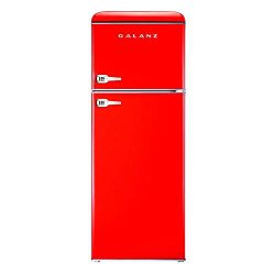 Galanz – Retro Look Refrigerator, 7.6 Cu Ft Refrigerator Dual Door True Freezer (RETRO), E ...