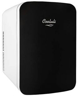 Cooluli Infinity Black 15 Liter Compact Portable Cooler Warmer Mini Fridge for Bedroom, Office,  ...