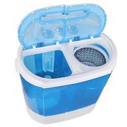 ZenStyle Compact Design Mini Twin Tub 9.9 LB Top Load Washing Machine Portable 2-in-1 Washer/Spi ...