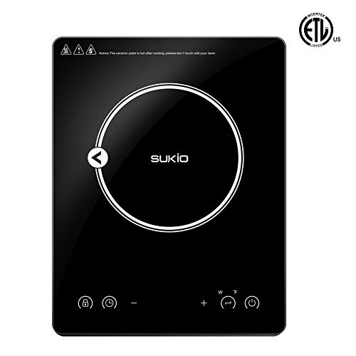 Portable Induction Cooktop ,1800W Countertop Burner Cooker with Timer, Safety Lock, Sensor Touc ...