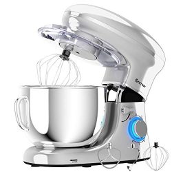 COSTWAY Stand Mixer, 660W Electric Kitchen Food Mixer with 6-Speed Control, 6.3-Quart Stainless  ...