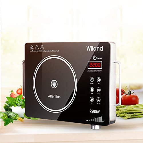 Induction Cooktop Stove,Electric Ceramic Heaters Cooker with Timer Temperature Control Smart Tou ...
