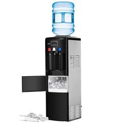 KUPPET 2 in 1 Water Dispenser with Built-in Ice Maker Machine/Electric Hot Cold Water Cooler wit ...