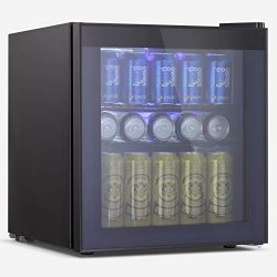 BOSSIN Beverage Refrigerator and Cooler, 60 Can Capacity with Smoky Gray Glass Door for Soda Bee ...