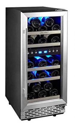 Phiestina 15 Inch Dual Zone Wine Cooler Refrigerator – 29 Bottle Built-in or Free-standing ...