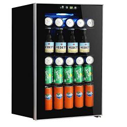 Beverage Refrigerator and Cooler, 85 Can or 60 Bottles Capacity with Glass Door for Soda Beer or ...