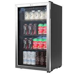 Vremi 120 Can Beverage Refrigerator – 3.2 Cubic Foot Capacity, Double Pane Glass Door, Sta ...