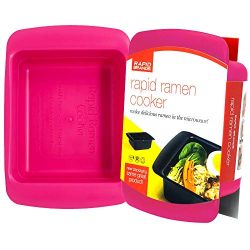 Rapid Ramen Cooker – Microwave Ramen in 3 Minutes – BPA Free and Dishwasher Safe (Pink)