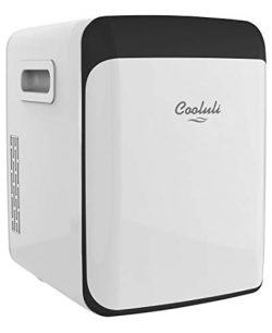 Cooluli Classic White 15 Liter Compact Portable Cooler Warmer Mini Fridge for Bedroom, Office, D ...