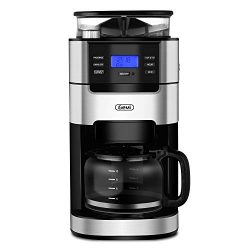10-Cup Drip Coffee Maker, Grind and Brew Automatic Coffee Machine with Built-In Burr Coffee Grin ...