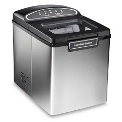 Hamilton Beach 86150 Countertop Ice Maker, Compact & Portable Design, Makes 28 Pounds Per Da ...